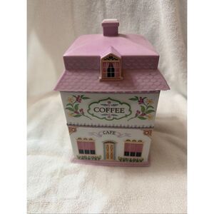 Lenox Village Canister 1990 Coffee Cafe Purple *Read*